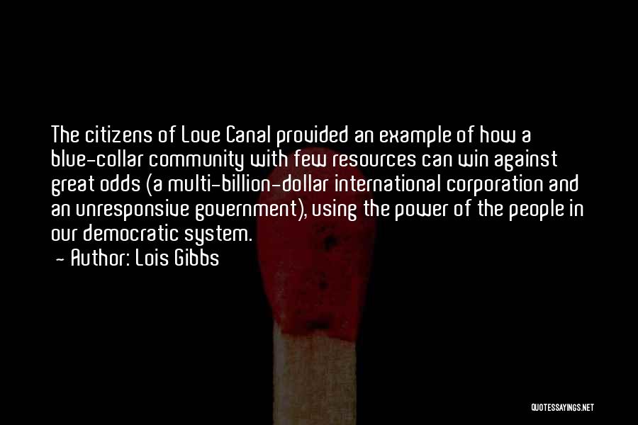 Lois Gibbs Quotes: The Citizens Of Love Canal Provided An Example Of How A Blue-collar Community With Few Resources Can Win Against Great