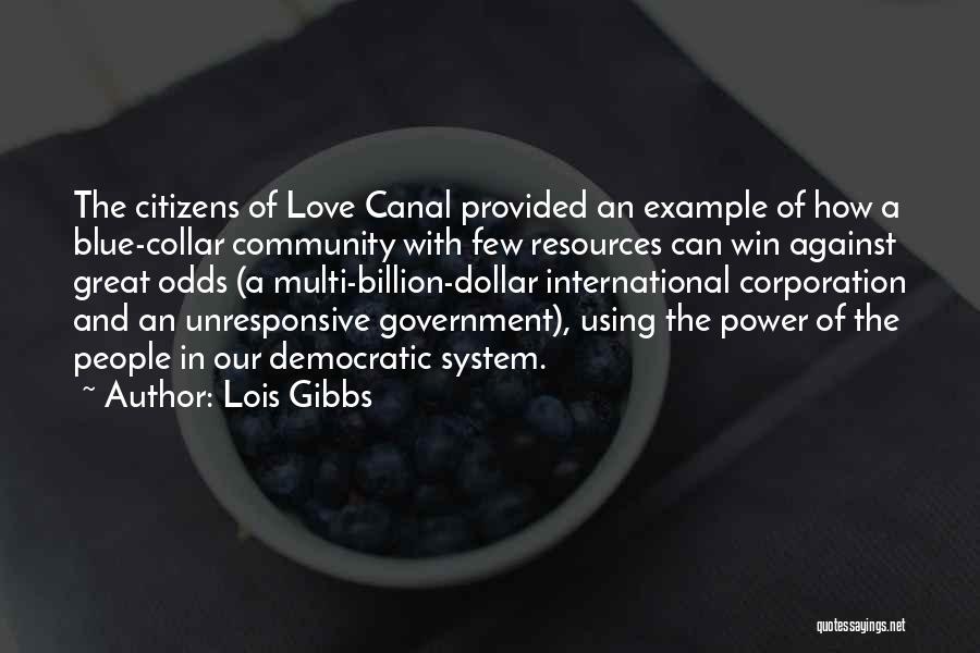 Lois Gibbs Quotes: The Citizens Of Love Canal Provided An Example Of How A Blue-collar Community With Few Resources Can Win Against Great