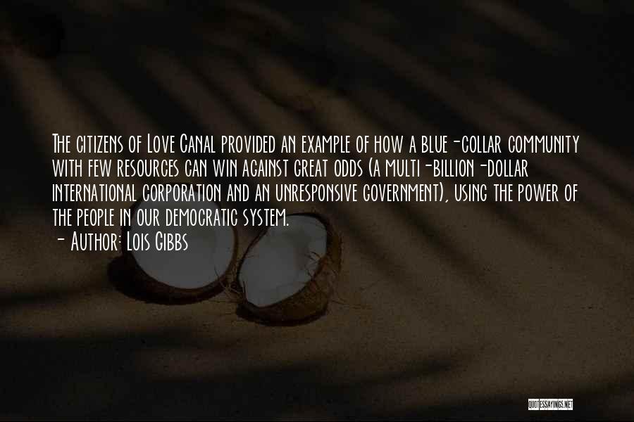 Lois Gibbs Quotes: The Citizens Of Love Canal Provided An Example Of How A Blue-collar Community With Few Resources Can Win Against Great