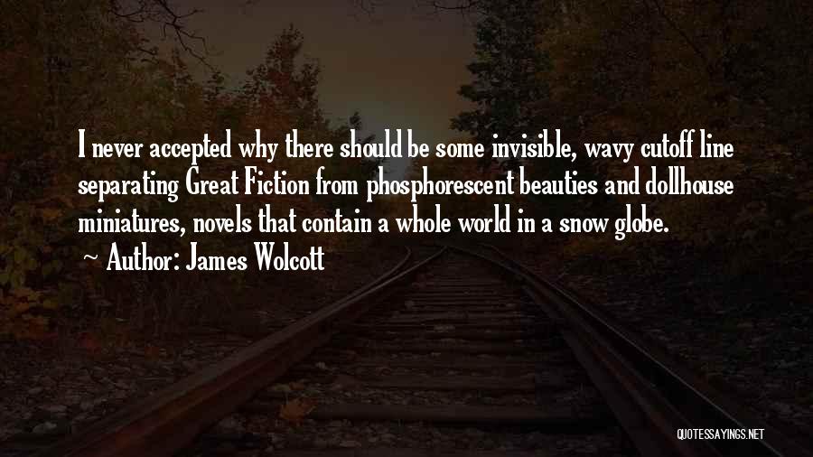 James Wolcott Quotes: I Never Accepted Why There Should Be Some Invisible, Wavy Cutoff Line Separating Great Fiction From Phosphorescent Beauties And Dollhouse