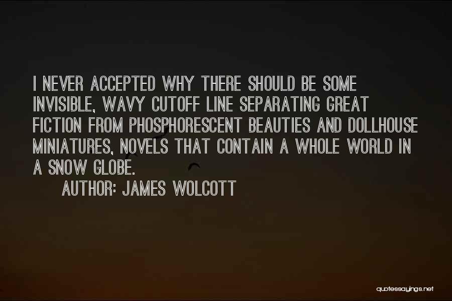 James Wolcott Quotes: I Never Accepted Why There Should Be Some Invisible, Wavy Cutoff Line Separating Great Fiction From Phosphorescent Beauties And Dollhouse