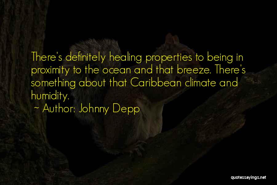 Johnny Depp Quotes: There's Definitely Healing Properties To Being In Proximity To The Ocean And That Breeze. There's Something About That Caribbean Climate