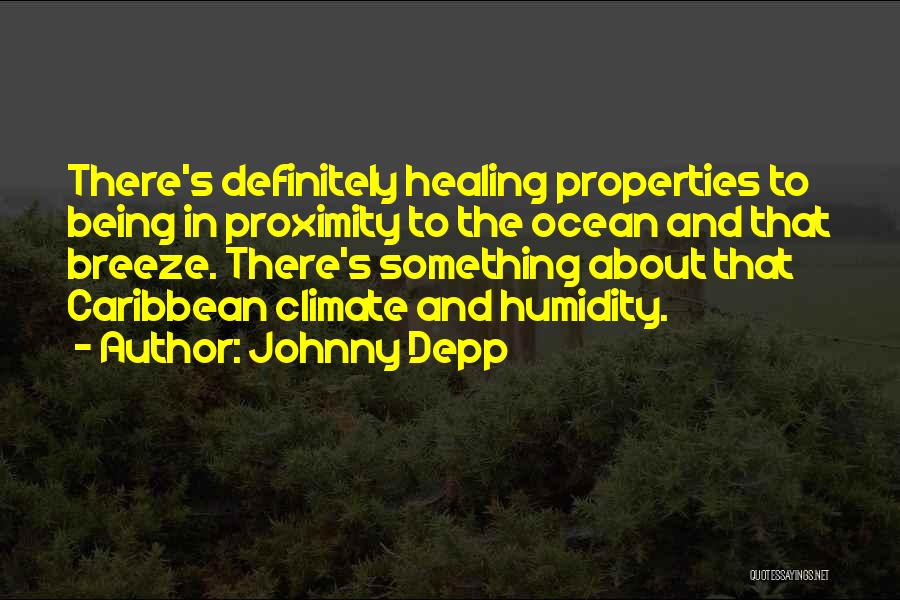 Johnny Depp Quotes: There's Definitely Healing Properties To Being In Proximity To The Ocean And That Breeze. There's Something About That Caribbean Climate