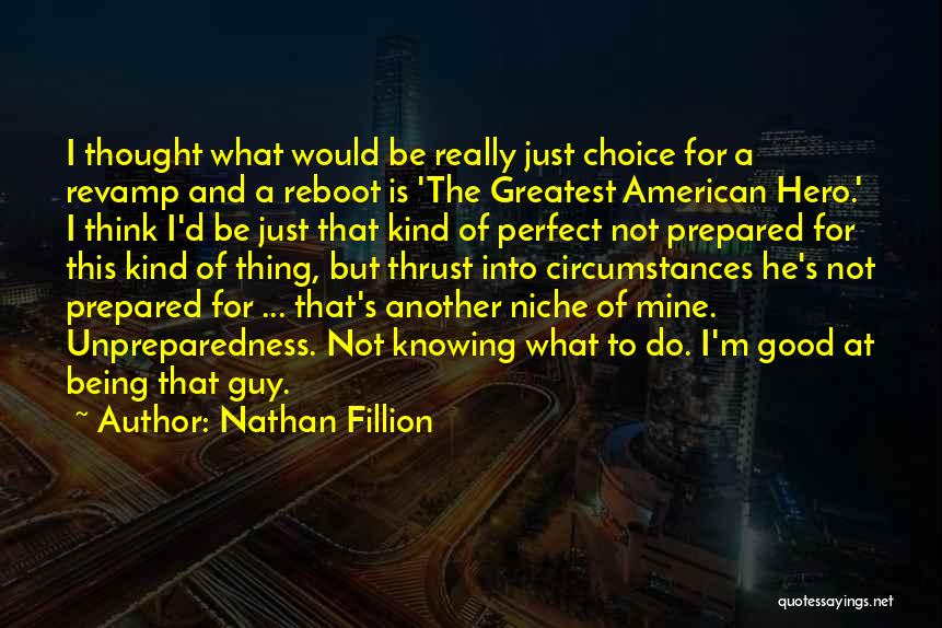 Nathan Fillion Quotes: I Thought What Would Be Really Just Choice For A Revamp And A Reboot Is 'the Greatest American Hero.' I