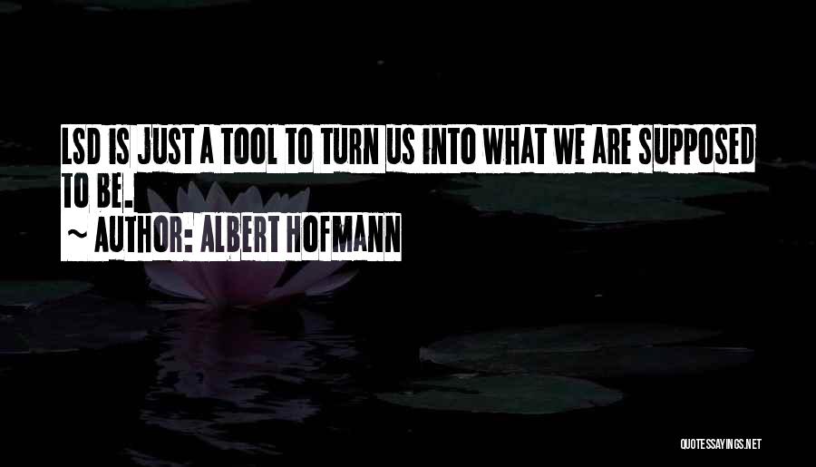 Albert Hofmann Quotes: Lsd Is Just A Tool To Turn Us Into What We Are Supposed To Be.