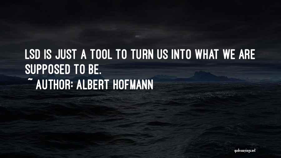 Albert Hofmann Quotes: Lsd Is Just A Tool To Turn Us Into What We Are Supposed To Be.