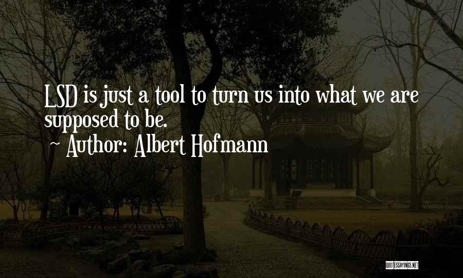 Albert Hofmann Quotes: Lsd Is Just A Tool To Turn Us Into What We Are Supposed To Be.