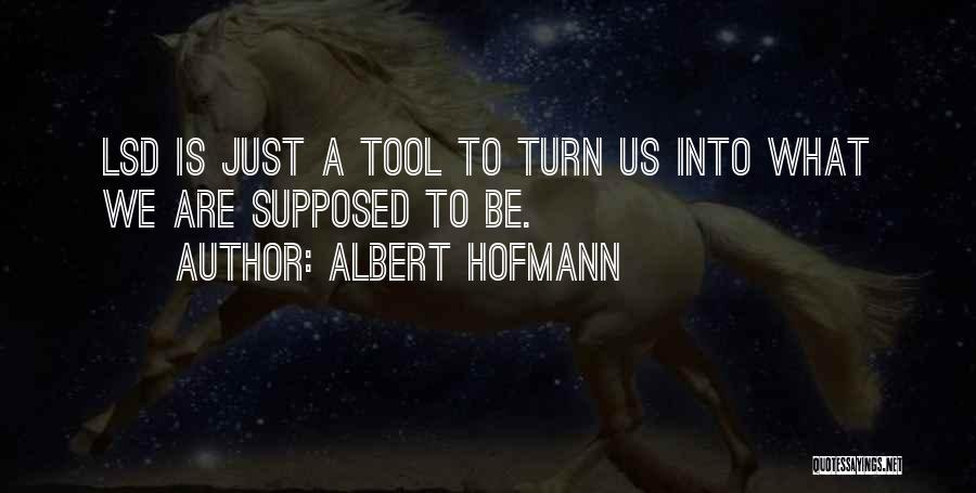 Albert Hofmann Quotes: Lsd Is Just A Tool To Turn Us Into What We Are Supposed To Be.