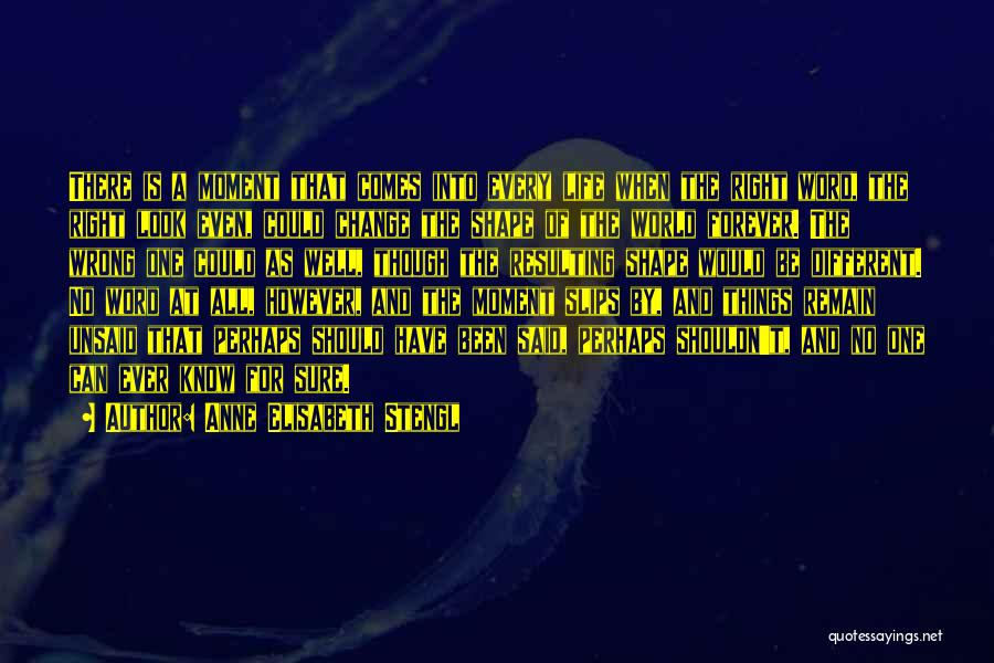 Anne Elisabeth Stengl Quotes: There Is A Moment That Comes Into Every Life When The Right Word, The Right Look Even, Could Change The