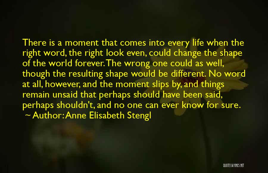 Anne Elisabeth Stengl Quotes: There Is A Moment That Comes Into Every Life When The Right Word, The Right Look Even, Could Change The