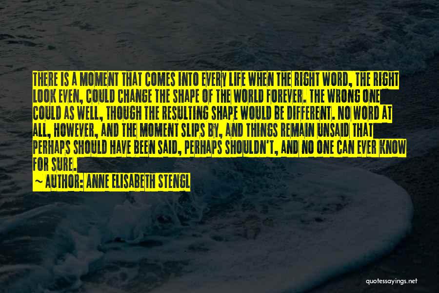 Anne Elisabeth Stengl Quotes: There Is A Moment That Comes Into Every Life When The Right Word, The Right Look Even, Could Change The