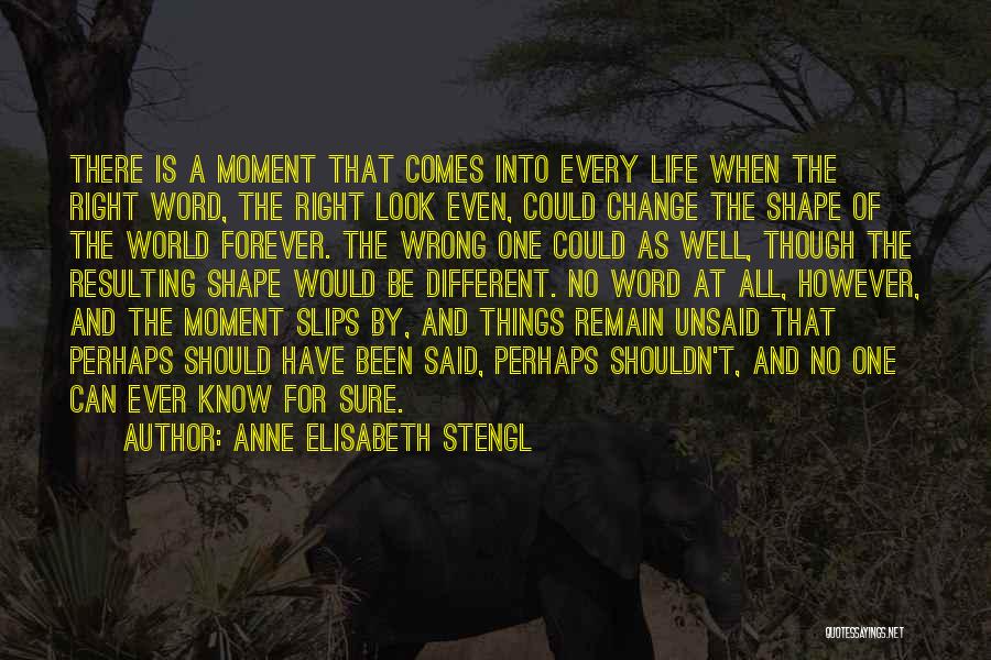 Anne Elisabeth Stengl Quotes: There Is A Moment That Comes Into Every Life When The Right Word, The Right Look Even, Could Change The