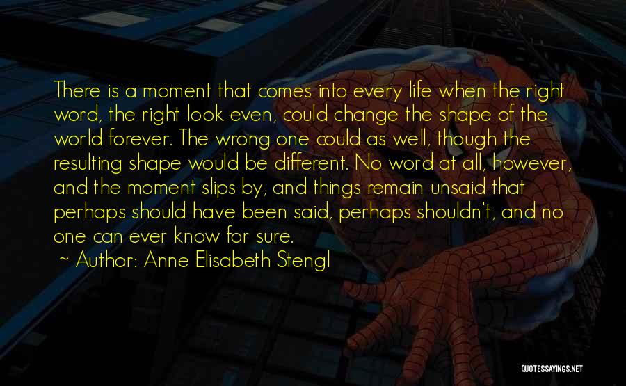 Anne Elisabeth Stengl Quotes: There Is A Moment That Comes Into Every Life When The Right Word, The Right Look Even, Could Change The