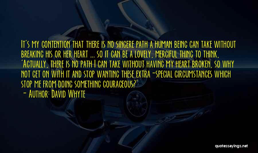 David Whyte Quotes: It's My Contention That There Is No Sincere Path A Human Being Can Take Without Breaking His Or Her Heart