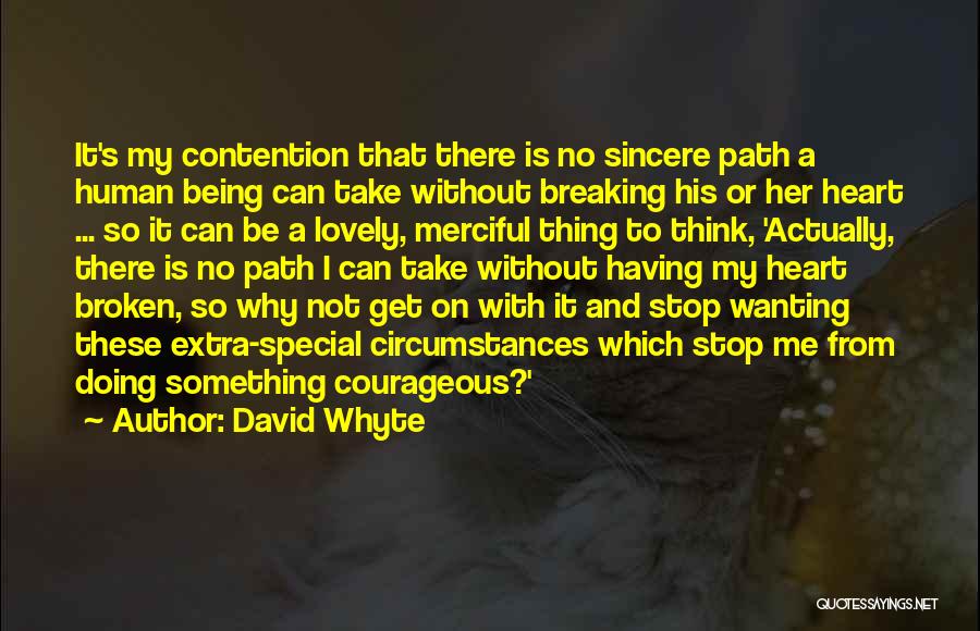 David Whyte Quotes: It's My Contention That There Is No Sincere Path A Human Being Can Take Without Breaking His Or Her Heart