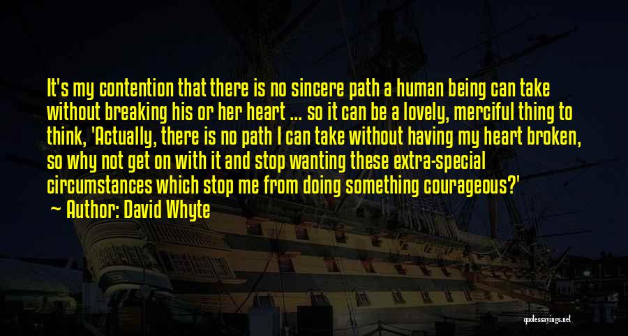 David Whyte Quotes: It's My Contention That There Is No Sincere Path A Human Being Can Take Without Breaking His Or Her Heart