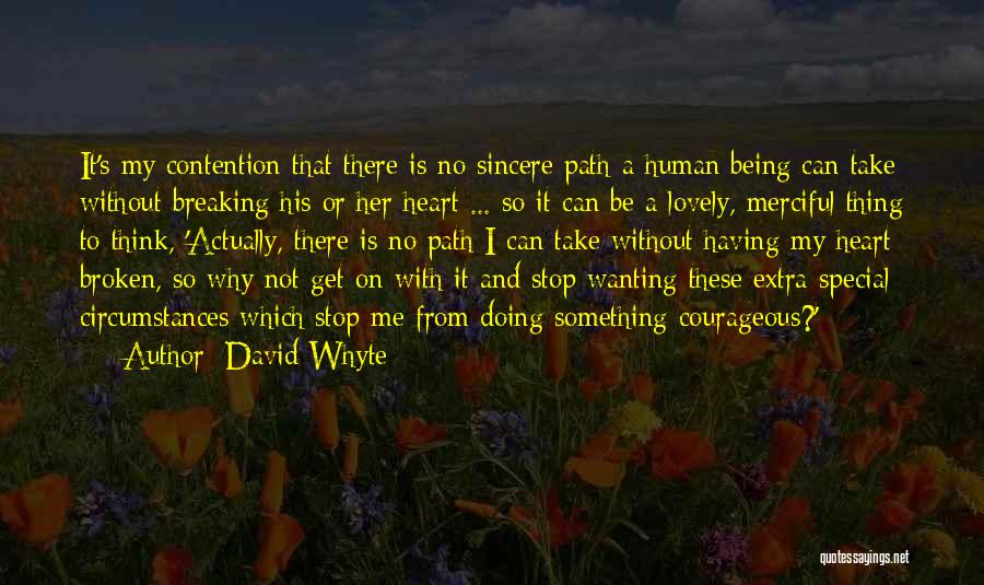 David Whyte Quotes: It's My Contention That There Is No Sincere Path A Human Being Can Take Without Breaking His Or Her Heart