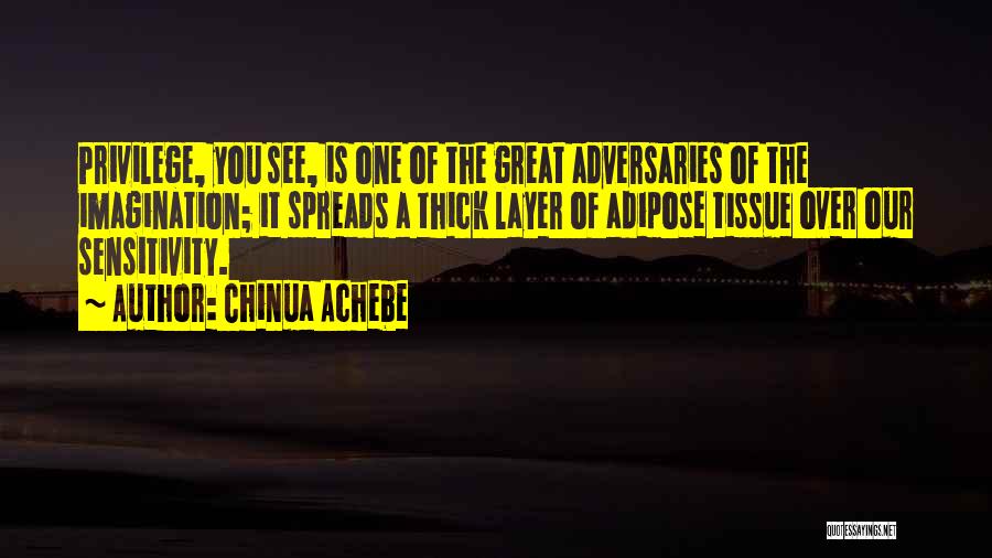 Chinua Achebe Quotes: Privilege, You See, Is One Of The Great Adversaries Of The Imagination; It Spreads A Thick Layer Of Adipose Tissue