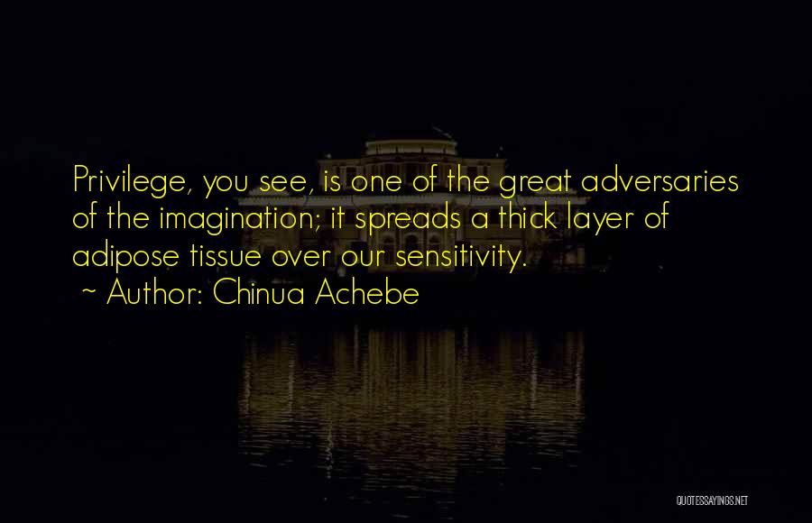 Chinua Achebe Quotes: Privilege, You See, Is One Of The Great Adversaries Of The Imagination; It Spreads A Thick Layer Of Adipose Tissue