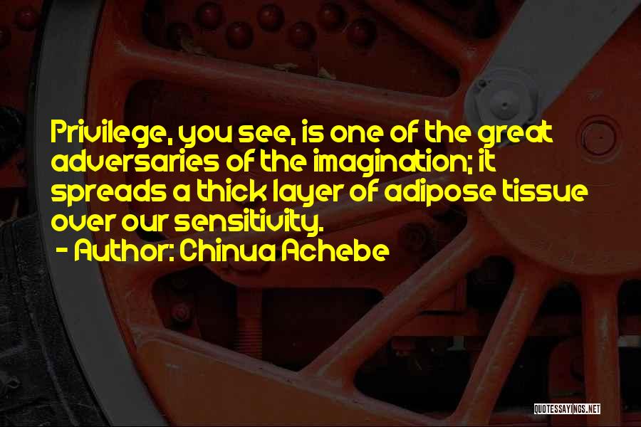 Chinua Achebe Quotes: Privilege, You See, Is One Of The Great Adversaries Of The Imagination; It Spreads A Thick Layer Of Adipose Tissue