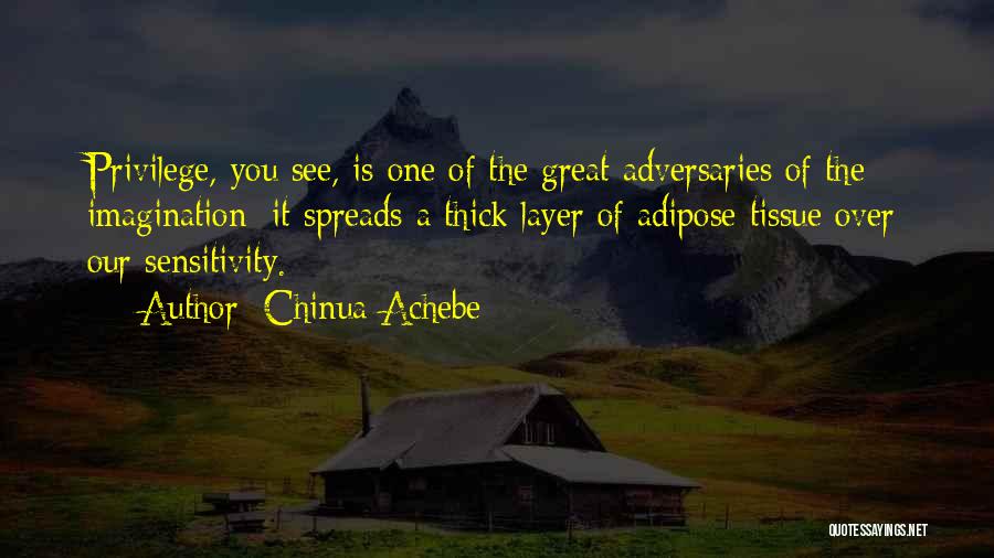 Chinua Achebe Quotes: Privilege, You See, Is One Of The Great Adversaries Of The Imagination; It Spreads A Thick Layer Of Adipose Tissue