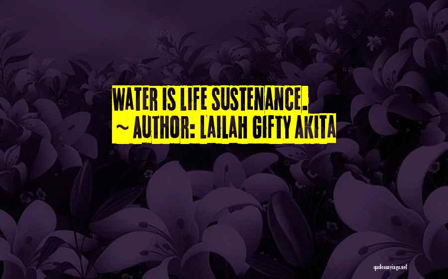Lailah Gifty Akita Quotes: Water Is Life Sustenance.
