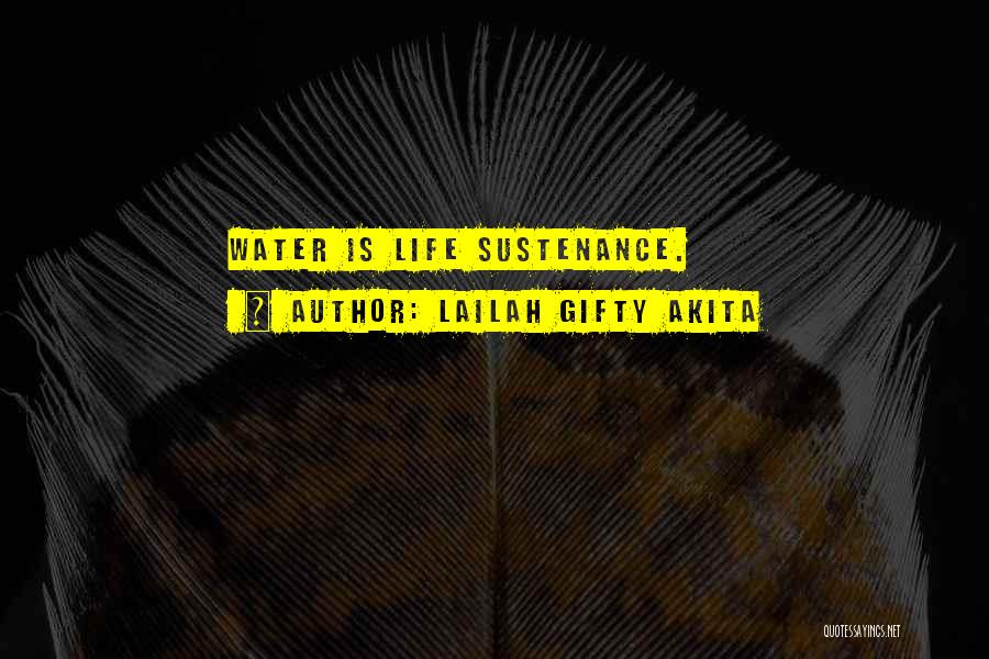 Lailah Gifty Akita Quotes: Water Is Life Sustenance.