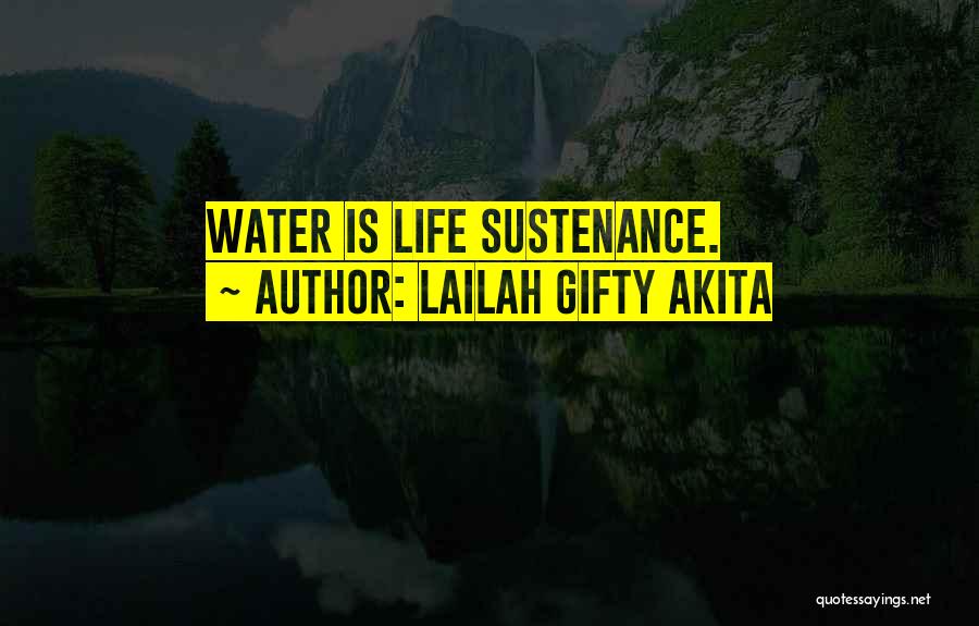 Lailah Gifty Akita Quotes: Water Is Life Sustenance.