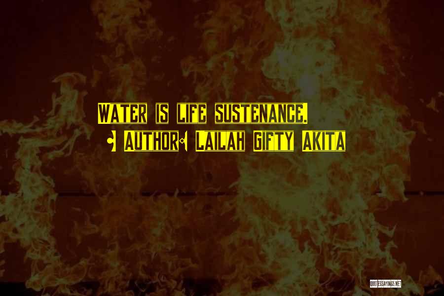 Lailah Gifty Akita Quotes: Water Is Life Sustenance.