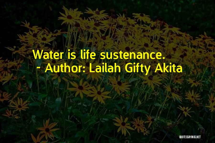 Lailah Gifty Akita Quotes: Water Is Life Sustenance.