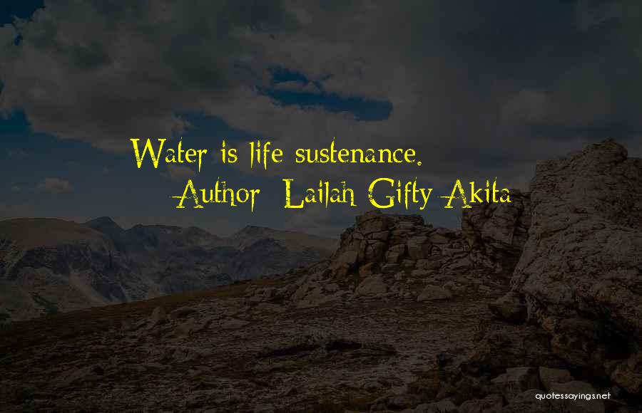 Lailah Gifty Akita Quotes: Water Is Life Sustenance.