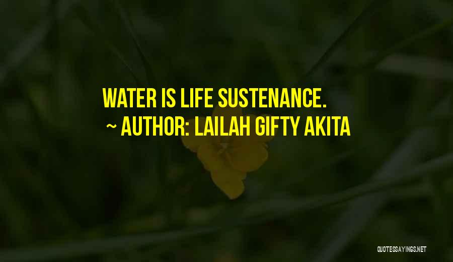 Lailah Gifty Akita Quotes: Water Is Life Sustenance.