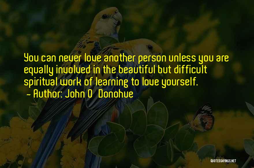 John O'Donohue Quotes: You Can Never Love Another Person Unless You Are Equally Involved In The Beautiful But Difficult Spiritual Work Of Learning