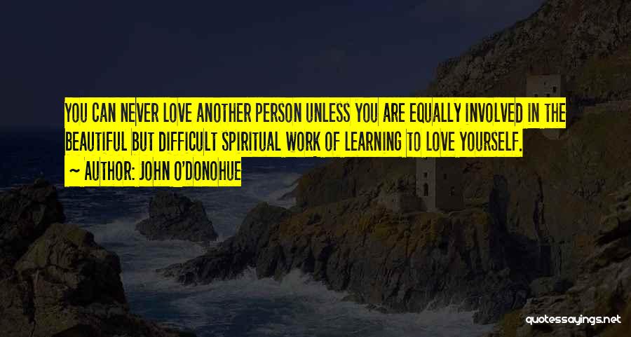 John O'Donohue Quotes: You Can Never Love Another Person Unless You Are Equally Involved In The Beautiful But Difficult Spiritual Work Of Learning