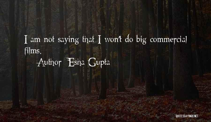Esha Gupta Quotes: I Am Not Saying That I Won't Do Big Commercial Films.