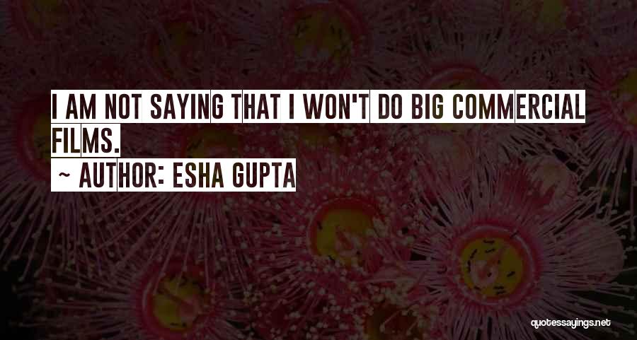 Esha Gupta Quotes: I Am Not Saying That I Won't Do Big Commercial Films.