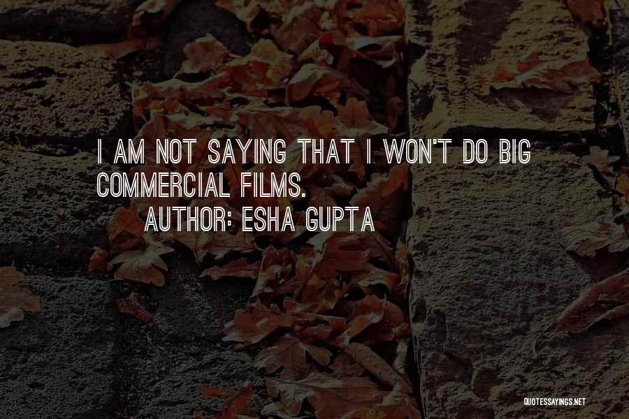 Esha Gupta Quotes: I Am Not Saying That I Won't Do Big Commercial Films.