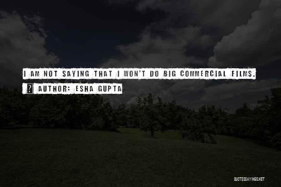 Esha Gupta Quotes: I Am Not Saying That I Won't Do Big Commercial Films.