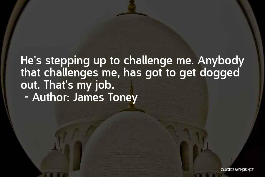 James Toney Quotes: He's Stepping Up To Challenge Me. Anybody That Challenges Me, Has Got To Get Dogged Out. That's My Job.