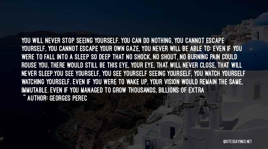 Georges Perec Quotes: You Will Never Stop Seeing Yourself. You Can Do Nothing, You Cannot Escape Yourself, You Cannot Escape Your Own Gaze,