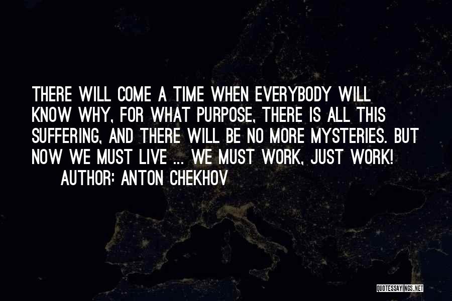Anton Chekhov Quotes: There Will Come A Time When Everybody Will Know Why, For What Purpose, There Is All This Suffering, And There