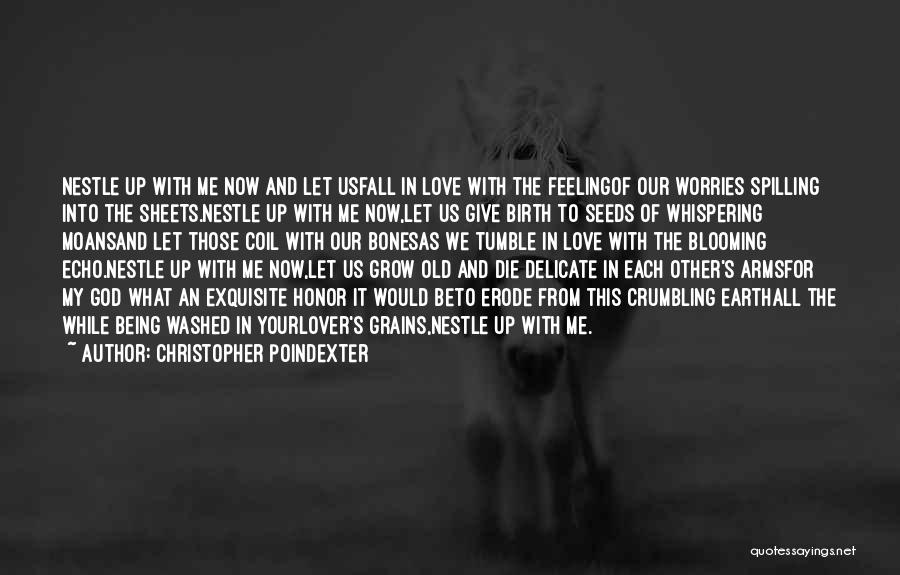 Christopher Poindexter Quotes: Nestle Up With Me Now And Let Usfall In Love With The Feelingof Our Worries Spilling Into The Sheets.nestle Up