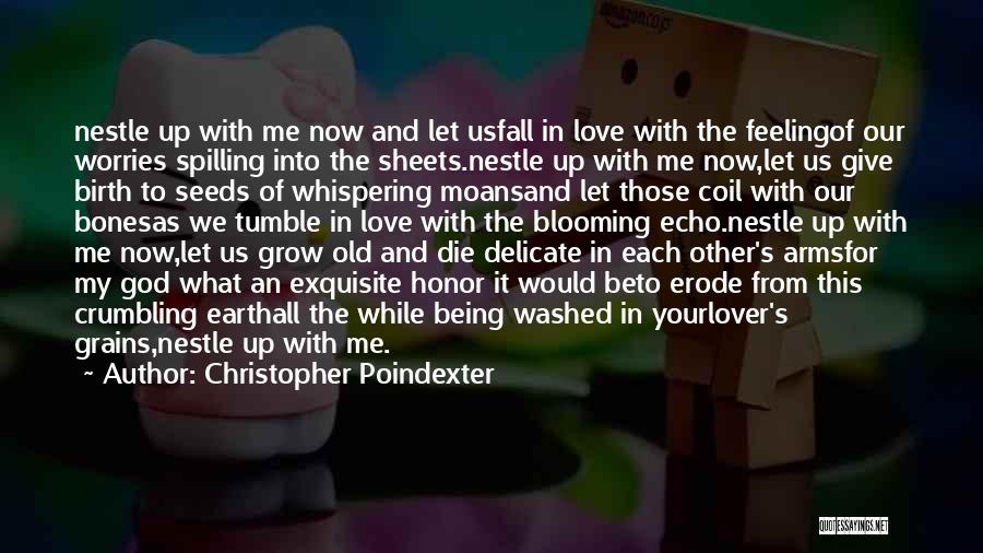 Christopher Poindexter Quotes: Nestle Up With Me Now And Let Usfall In Love With The Feelingof Our Worries Spilling Into The Sheets.nestle Up