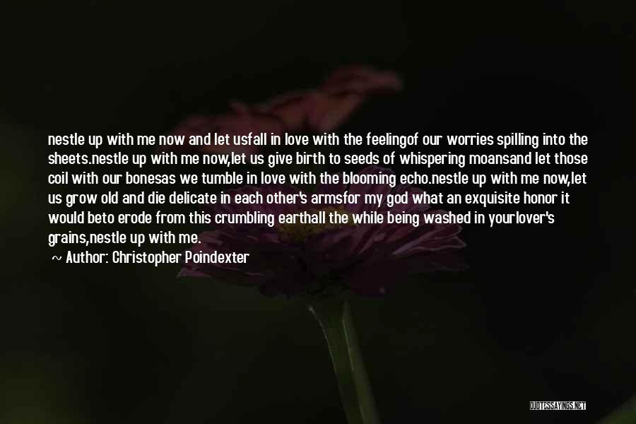 Christopher Poindexter Quotes: Nestle Up With Me Now And Let Usfall In Love With The Feelingof Our Worries Spilling Into The Sheets.nestle Up