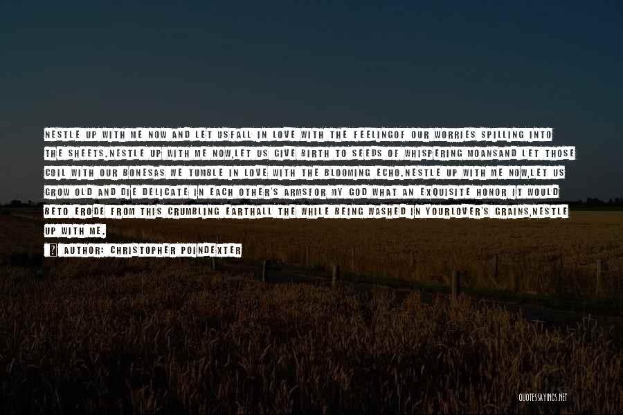 Christopher Poindexter Quotes: Nestle Up With Me Now And Let Usfall In Love With The Feelingof Our Worries Spilling Into The Sheets.nestle Up