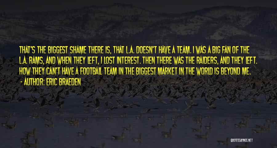 Eric Braeden Quotes: That's The Biggest Shame There Is, That L.a. Doesn't Have A Team. I Was A Big Fan Of The L.a.