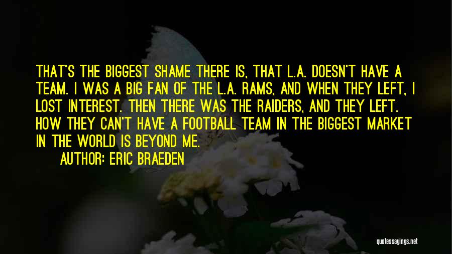 Eric Braeden Quotes: That's The Biggest Shame There Is, That L.a. Doesn't Have A Team. I Was A Big Fan Of The L.a.