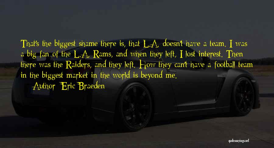 Eric Braeden Quotes: That's The Biggest Shame There Is, That L.a. Doesn't Have A Team. I Was A Big Fan Of The L.a.