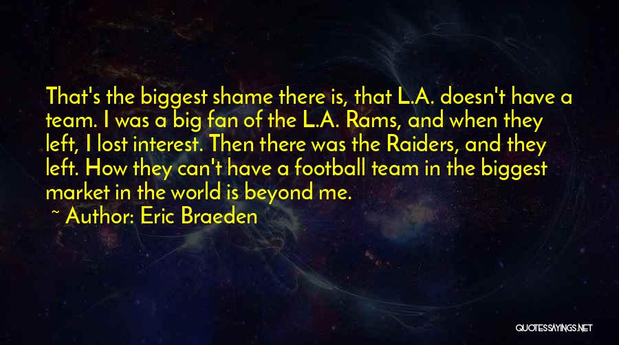 Eric Braeden Quotes: That's The Biggest Shame There Is, That L.a. Doesn't Have A Team. I Was A Big Fan Of The L.a.