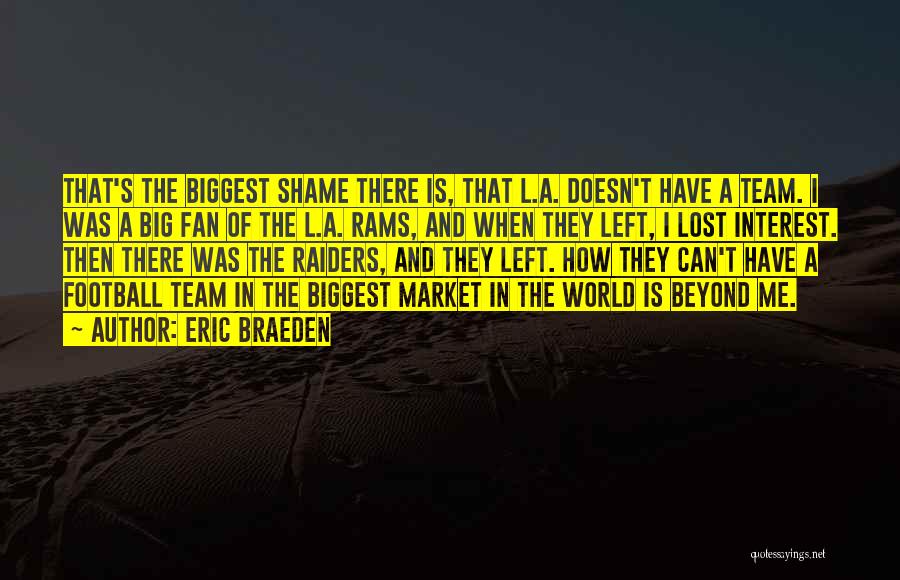 Eric Braeden Quotes: That's The Biggest Shame There Is, That L.a. Doesn't Have A Team. I Was A Big Fan Of The L.a.
